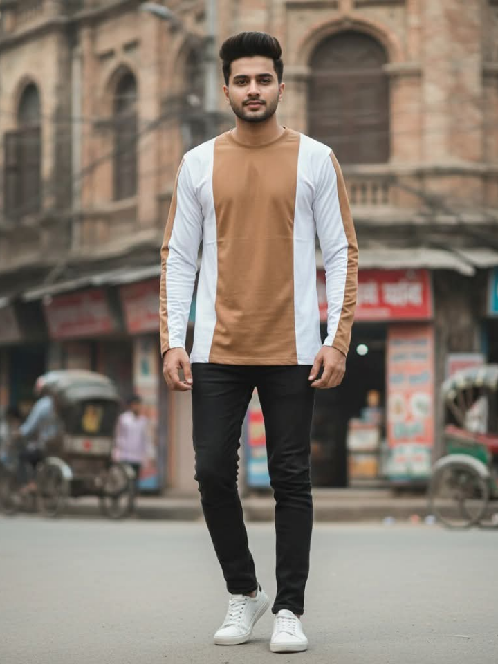 Stylish Men's Color Block T-Shirt | Casual Street Fashion