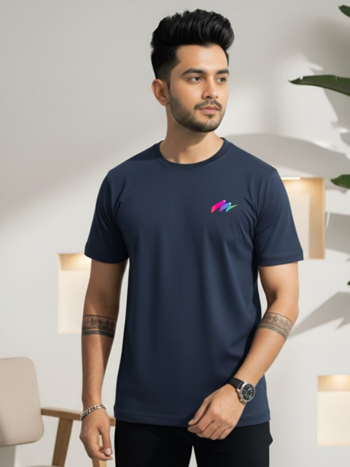 Men's Navy Blue T-Shirt Mockup | Premium Casual Fashion