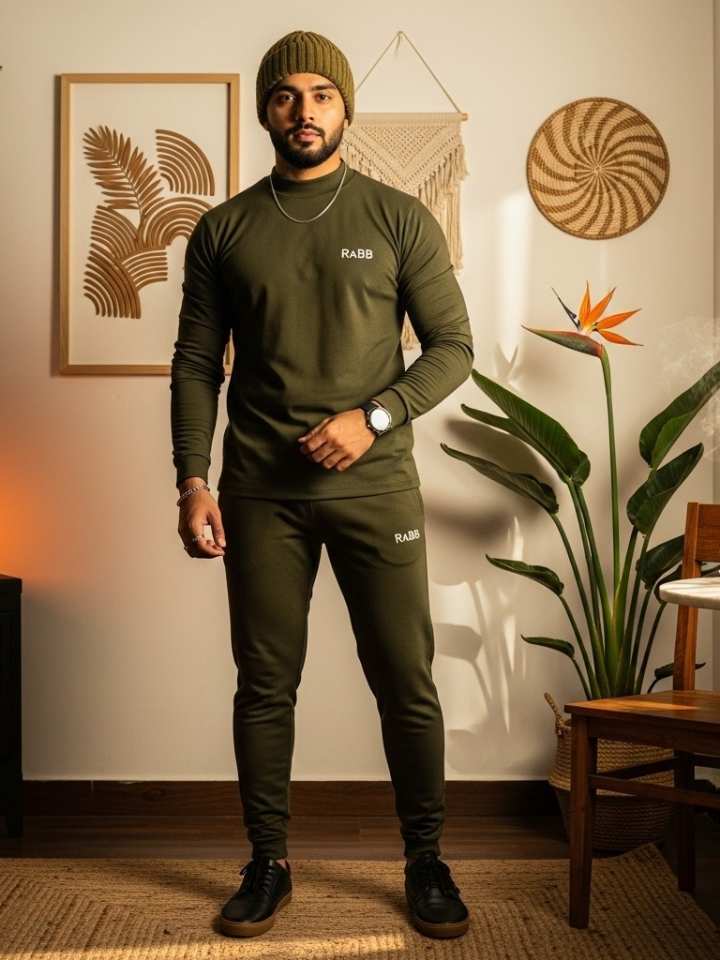 Men's Olive Green Tracksuit | Premium Sportswear Set